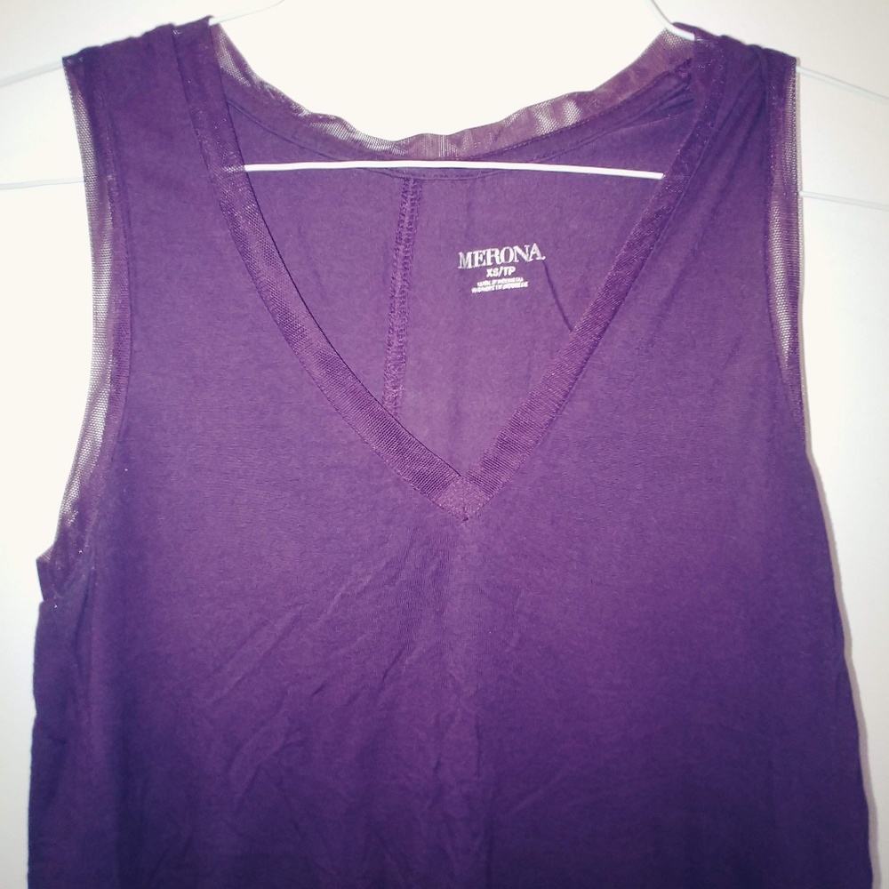 Purple Sleeveless Blouse